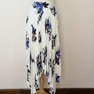 Lapis White and Blue Floral Maxi Skirt